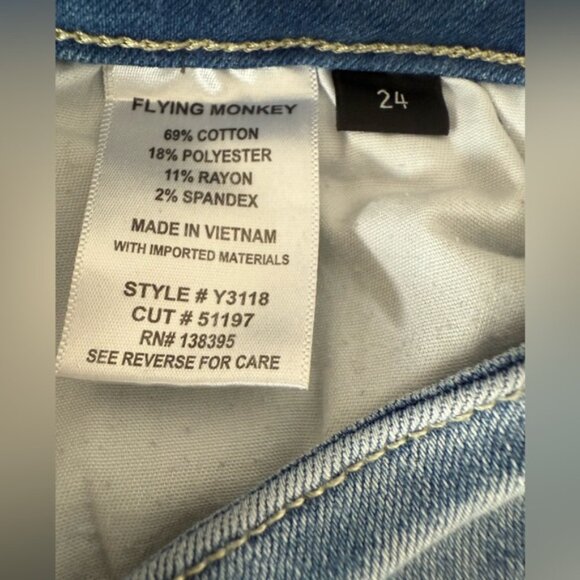 Flying Monkey Blue Straight Leg Jeans Distressed - Picture 3 of 3